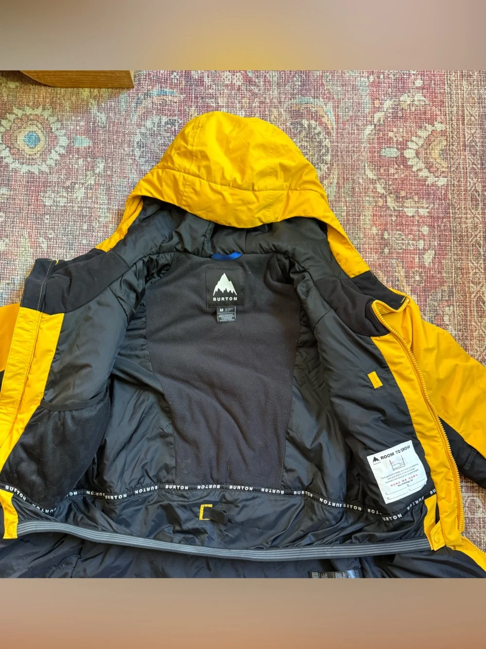 Burton Youth Medium Kids' Yellow Hillslope Hooded Winter Jacket